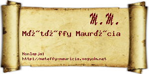 Mátéffy Maurícia névjegykártya